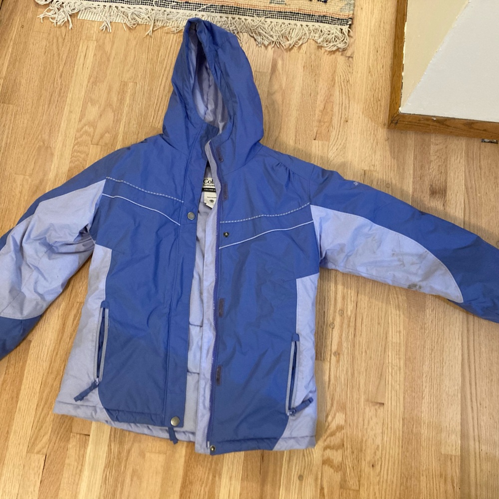 Columbia girls 14/116 periwinkle m Hooded Kids winter parka